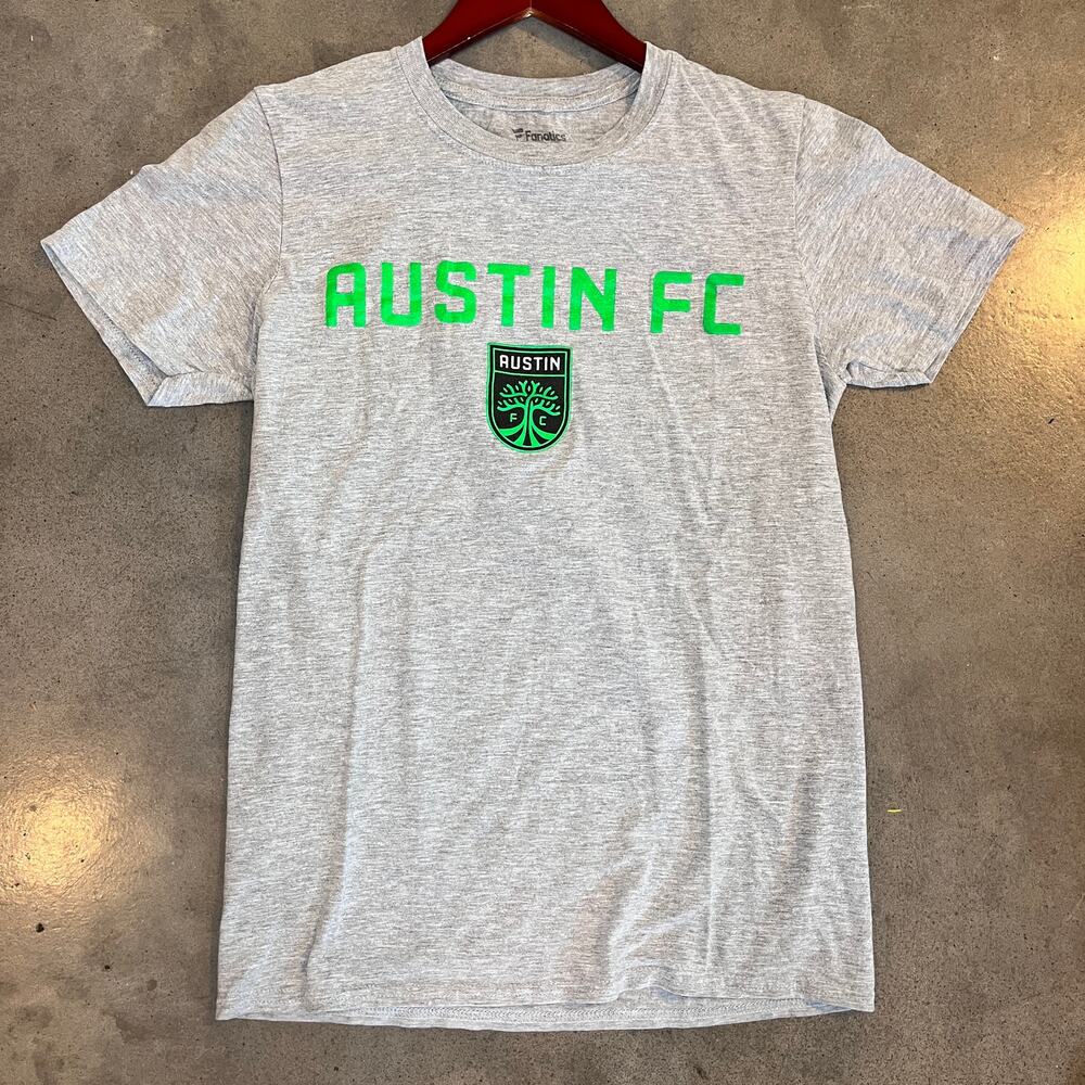Austin FC MLS Soccer football sports apparel gray cotton tshirt juniors small